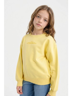 DeFacto Relax Fit Baskılı Sweatshirt Kız Çocuk E6782A826SP
