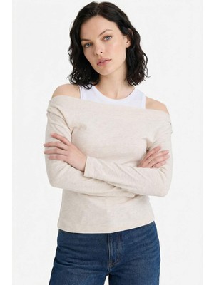 DeFacto Slim Fit Çift Katmanlı Ribana Tişört G6336AX25WN