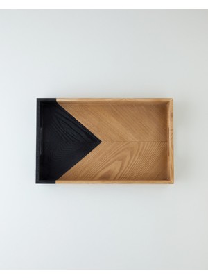 English Home Briel Dekoratif Tepsi 48X29,5X5,5 cm Kahverengi-Siyah