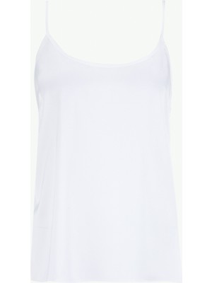 Fabrika V Yaka Düz Beyaz Kadın Atlet F6SL-ATL0195