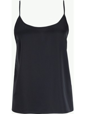 Fabrika V Yaka Düz Siyah Kadın Atlet F6SL-ATL0195