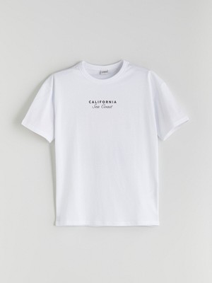 Lc Waikiki Yeni Sezon Bisiklet Yaka California Baskılı Erkek Çocuk Tişört