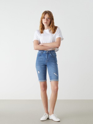 Lc Waikiki Yeni Sezon Bermuda Fit Kadın Jean Şort