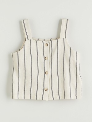 Lc Waikiki Yeni Sezon Kare Yaka Keten Karışımlı Kız Çocuk Bluz