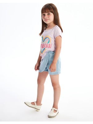 Lc Waikiki Yeni Sezon Beli Lastikli Kız Bebek Jean Şort Etek