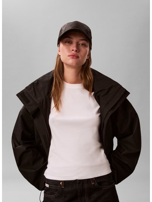 Calvin Klein Siyah Kadın Şapka Monogram Embroıdery Moıre Cap