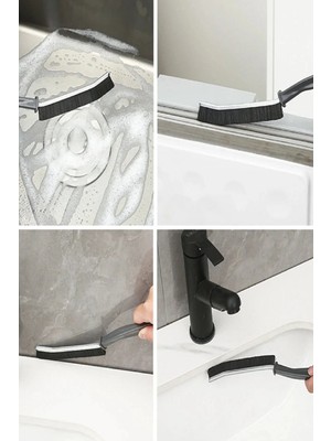 Esranın Dünyası Ince Kıl Temizlik Fırçası Banyo Mutfak Pencere Oluk Klozet Kenarı Kavisli Detay Temizleme Fır