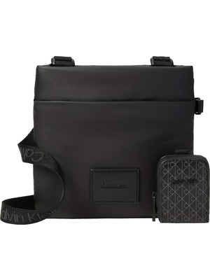 Calvin Klein Siyah Erkek Postacı Çantası Puffer Utılıty Flatpack
