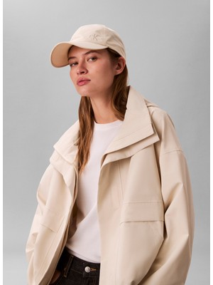 Calvin Klein Krem Kadın Şapka Monogram Embroıdery Moıre Cap