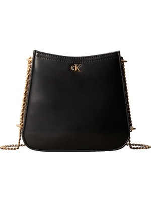 Calvin Klein %51 Polyester, %49 Poliüretan Siyah Kadın Çapraz Çanta LV04F3441GYIH