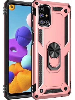 Özbience Renkli Silikon Kılıf, Galaxy M31S Için, Yüzüklü, Koruyucu, Şık Tasarım