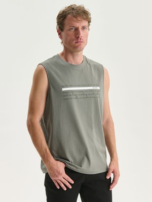 Lc Waikiki Yeni Sezon Bisiklet Yaka Baskılı Penye Erkek Kolsuz Tişört