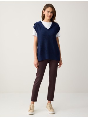 Jimmy Key Acı Kahve Normal Paça Yüksek Bel Cepli Dokuma Pantolon