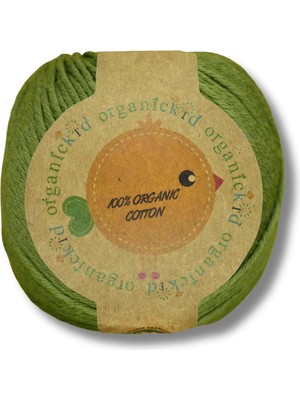 Organickid Organik Pamuk Amigurumi Punch 50 gr El Örgü İpi 760 Fıstık Yeşili (Dracena)