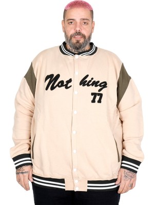 ModeXL Mode Xl Büyük Beden Erkek Kolej Mont Nothing 23630 Bej