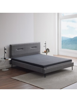 Yataş Optimum Support Yatak, Sovene Başlıklı Karyola 3'lü Set - Koyu Gri