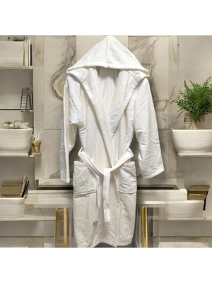 Mysoft Home Triga Kapüşonlu Bornoz %100 Pamuk