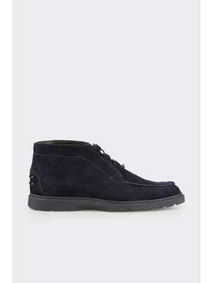 Elle Lacivert Deri Erkek Günlük Bot