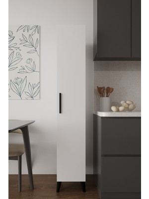 Aymobsan Sırma Tek Kapılı Mutfak Dolabı Çok Amaçlı Dolap - Beyaz