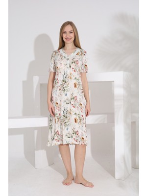 Evia Angelique Bambu Kısa Kol Kadın Yazlık Elbise 22541