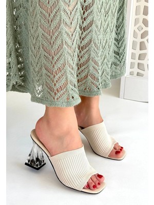 Erbilden Evra Ten Triko Topuklu Terlik