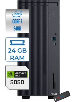 Asus Expertcenter P500MV Intel® Core™ Ultra 7 240H 5.2ghz Aı 24GB Ddr5 1tb SSD 8GB/RTX5050 WIN11PRO Mini Tower Masaüstü Bilgisayar C724016512B0D27P08+ZETTAUSBBELLEK