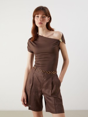 Lc Waikiki Yeni Sezon Kayık Yaka Büzgülü Bluz