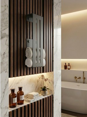 Dikey Metal Havlu Düzenleyici | Paslanmaz Metal Vidalı Çoklu Havluluk – Modern Banyo Aksesuarı