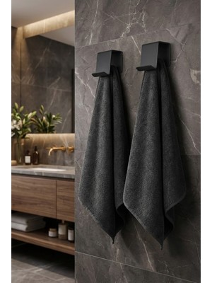 Ikili Takım Metal Havluluk | Yüksek Dayanım Yapışkanlı Modern Banyo Aksesuarı