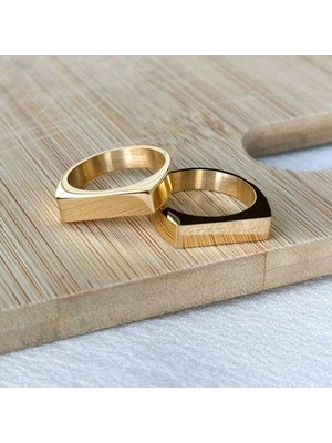 Vipfoni Geometrik Çapraz Kadın Erkek Çelik Yüzük