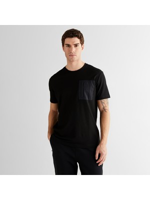 Gant Erkek Siyah Regular Fit Bisiklet Yaka T-Shirt