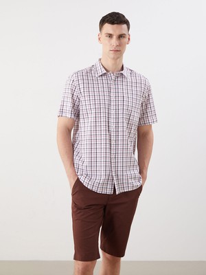 Lc Waikiki Yeni Sezon Regular Fit Kısa Kollu Ekose Poplin Erkek Gömlek