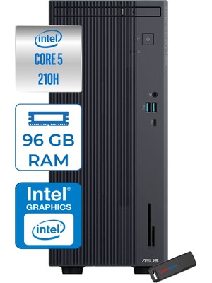 Asus Expertcenter P500MV Intel® Core™ Ultra 5 210H 4.8ghz Aı 96GB Ddr5 2tb SSD Intel® Intel® Graphics Freedos Mini Tower Masaüstü Bilgisayar C52108512B0DF34+ZETTAUSBBELLEK