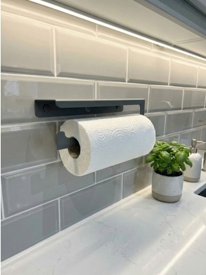 Mee Wall Art Minimal Duvar-Ahşap Tipi Kağıt Havluluk – 2 mm Paslanmaz Metal, Elektrostatik Boyalı