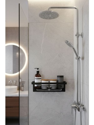 Mee Wall Art Metal Duvara Monte Banyo Duş Rafı – Modern Şampuanlık ve Duş Organizeri