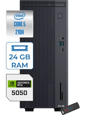 Asus Expertcenter P500MV Intel® Core™ Ultra 5 210H 4.8ghz Aı 24GB Ddr5 4tb SSD 8GB/RTX5050 WIN11PRO Mini Tower Masaüstü Bilgisayar C52108512B0D27P10+ZETTAUSBBELLEK
