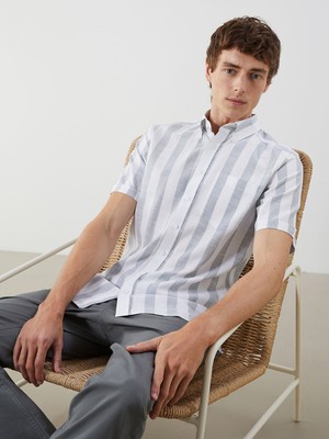 Lc Waikiki Yeni Sezon Regular Fit Armürlü Cepli Erkek Gömlek
