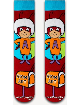 Neşeli Çoraplar Atom Karınca Renkli Çorap