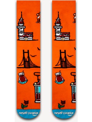 Neşeli Çoraplar Turuncu Istanbul Unısex Çorap
