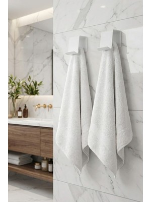 Mee Wall Art Ikili Takım Metal Havluluk | Yüksek Dayanım Yapışkanlı Modern Banyo Aksesuarı