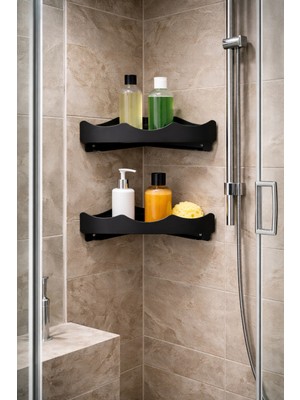Mee Wall Art Paslanmaz 2 Katlı Köşe Duş Rafı – Modern ve Dayanıklı