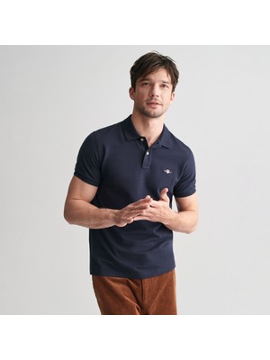 Gant Erkek Lacivert Slim Fit Polo