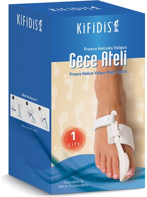 KFDS F-20 Halluks Valgus Gece Ateli S Beden  - Ayak Başparmak Kemik Çıkıntısı Düzeltici Koruyucu