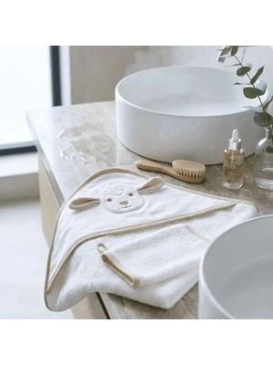 Tiny Lamb Cozy Care Bebek Banyo Seti | Kare Kundak - Kese - Fırça - Tarak ve Sepet