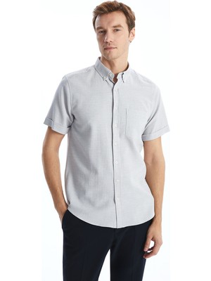 Lc Waikiki Yeni Sezon Regular Fit Kısa Kollu Armürlü Erkek Gömlek