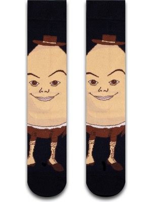 Neşeli Çoraplar Yumurta Adam Renkli Unisex Çorap
