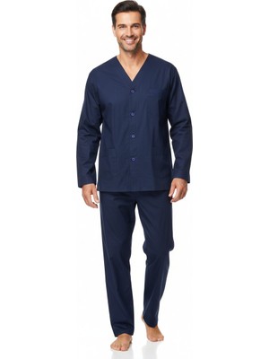 Oppland Erkek Pijama Takımı %100 Pamuk Kumaş Ekose Model Cepli Rahat Tam Kalıp