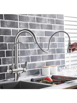 FAWER Faucet & Shower FLEKO KROM ARITMALI SPİRALLİ MUTFAK BATARYASI