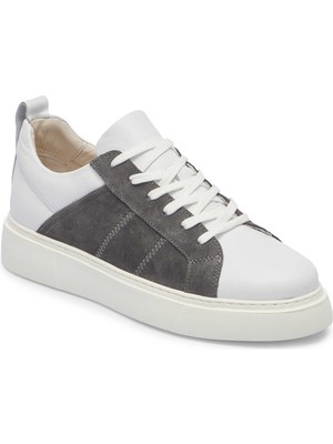 Tergan Gri Hakiki Deri Erkek Sneaker - E25I1AY57283-B43