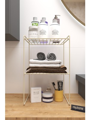 Tezgah Üstü 3 Raflı Banyo Rafı Dolap Içi Düzenleyici Mutfak Rafı Tabak Tencere Organizer